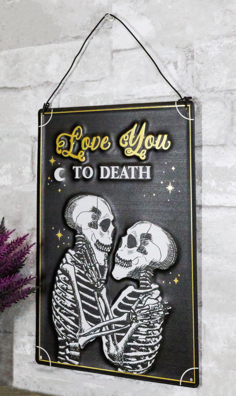 Set Of 2 Love Never Dies Gothic Wedding Love You To Death Metal Wall Signs Decor