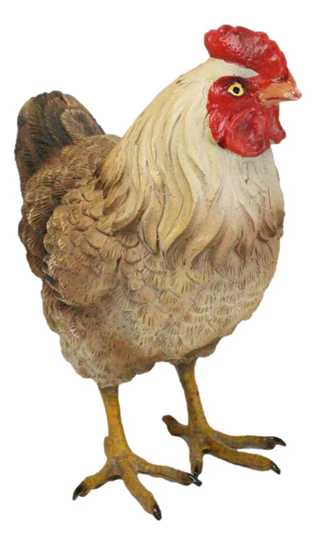 Rustic Western Country Farm Light Brown Chicken Hen Figurine 4.5" Tall