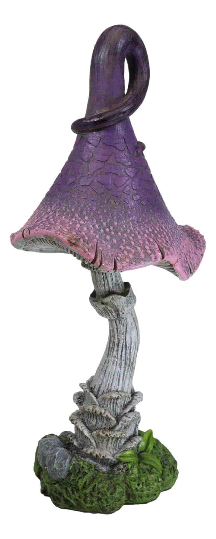 Enchanted Fairy Garden Giant Purple Crooked Toadstool Mushroom Figurine 12"H