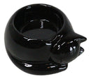 Wicca Mystic Ceramic Sleeping Black Feline Cat Tea Light Votive Candleholder