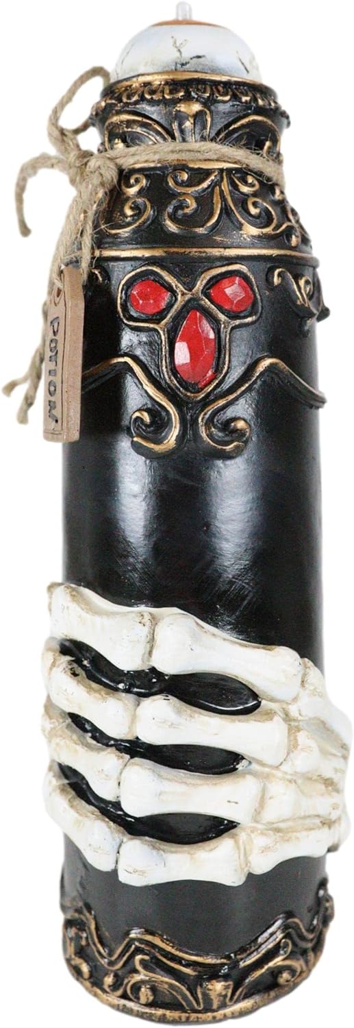 Evil Eye LED Light Decorative Potion Bottle with Skeleton Hands and Scrollwork