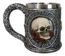 Love Never Dies Day Of The Dead Gothic Sugar Skull With Rose Flowers Coffee Mug