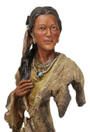 Tribal Native American Indian Lady Princess with Eagle Feathers Bust Figurine