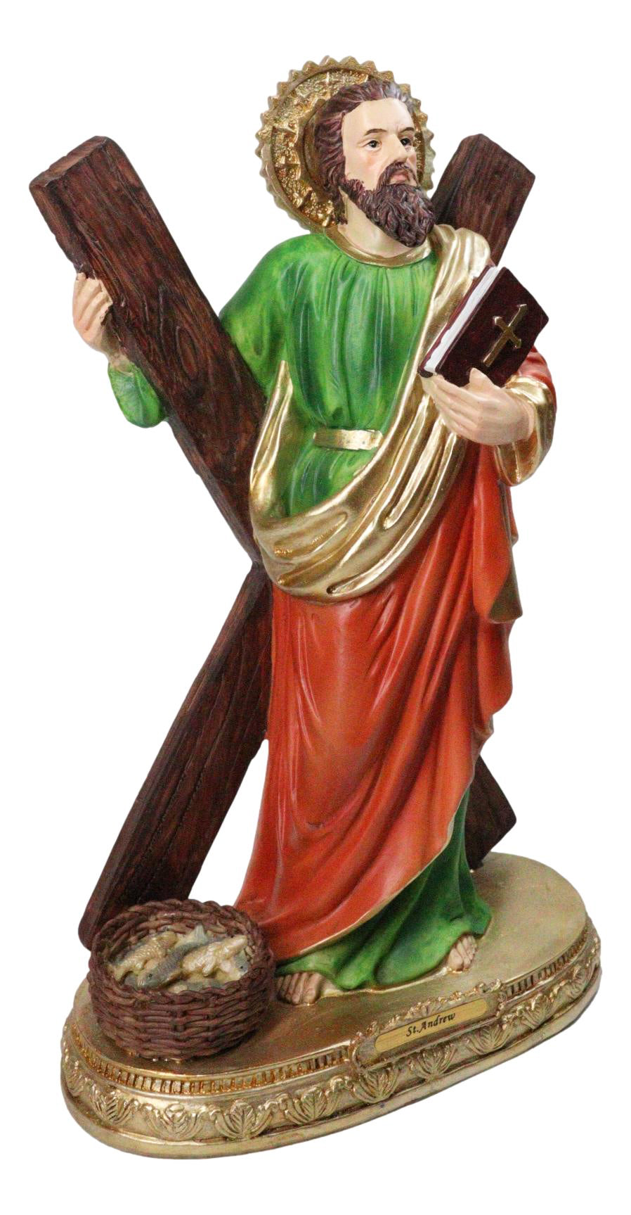 Apostle Disciple Of Jesus Saint Andrew With Saltire Cross Figurine 12" Series