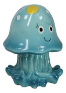 Whimsical Nautical Marine Blue Sea Jellyfish Money Coin Savings Piggy Bank