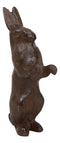 Rustic Cast Iron Cottage Standing Bunny Brer Rabbit Hare Metal Figurine 7.5" H