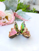 Green Monarch Butterfly Pewter Austrian Crystals Bejewelled Trinket Jewelry Box
