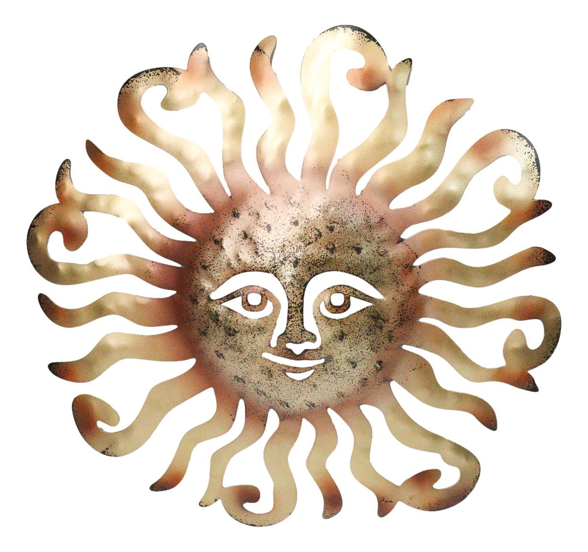 Metal Gold Celestial Heavens Sun Face Belenos Wall Decor Plaque Sculpture 12"H