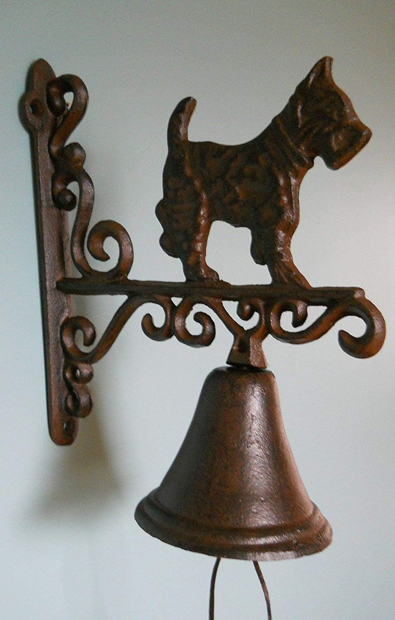 Cast Iron Rustic Vintage Western Scottish Terrier Dog Door Wall Dinner Yard Bell