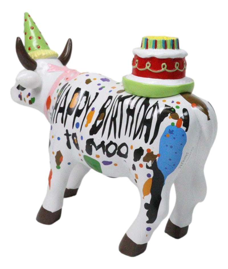 Cow Parade Happy Birthday To Moo Party Hat And Cake Collector's Figurine