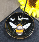 Wicca Dark Forest Triple Moon Stars Bumblebee Bee Incense Holder Trinket Dish