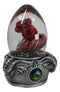 Hear No Evil Red Wyrmling Dragon In Colorful LED Acrylic Glass Egg Figurine