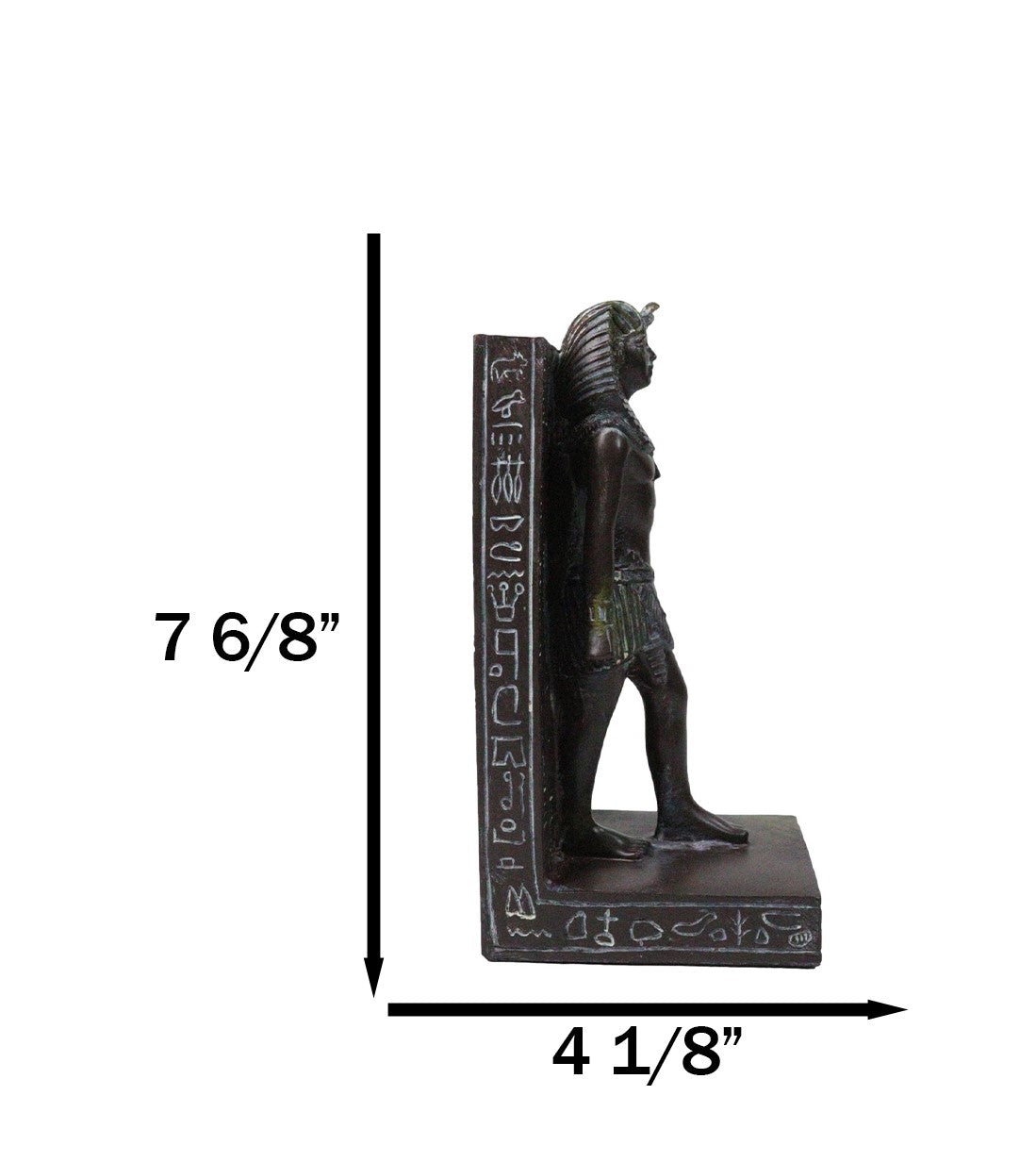 Son of Horus Pharaoh Egyptian King Tut On Hieroglyphic Base Bookends Pair
