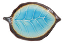Pack Of 6 Blue Sky Aozora Kannyu Ceramic Leaf Shaped Appetizer Salad Plates