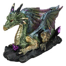 Voyage Of The Purple Iridescent Crystal Rainbow Dragon Wine Holder Statue 12"L
