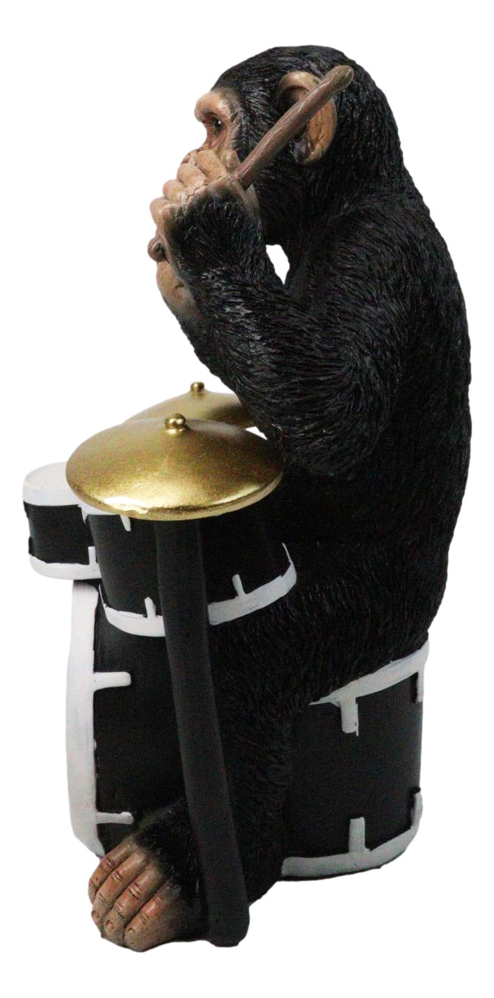 Ebros Cheeky Monkey Chimpanzee Drummer With Middle Finger Figurine 8"