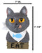 Whimsical Crazy For Cats Feline Kitty Grey Cat Eat Door Or Wall Hanging Sign