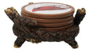 Printed Cardinal Coaster Set With Nest Holder Red Bird Decorative Drink Coasters