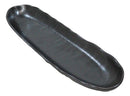 Pack Of 3 Black Tetsu Kesho Ceramic Wavy Oblong Long Serving Platter 13.25"L