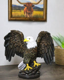 Patriotic American Bald Eagle Figurine With Wings Spread Wildlife Sculpture