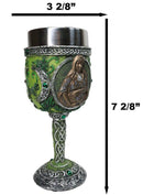 Green Wicca Triple Goddess Maiden Mother Crone Witchcraft Wine Goblet Chalice
