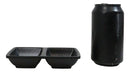 Pack Of 6 Black Silk Melamine 2 Partition Condiment Sauce Dipping Bowl or Dishes