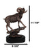 Ebros Gift Country Wildlife Animal Taxidermy Bighorn Sheep Ram Climbing on Sloping Rock Statue with Trophy Base 12" H Bronze Electroplated Resin Figurine Cabin Lodge Cottage Themed Decor Accent