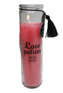 Pack of 2 Pink Love Potion Passion Fruit Tube Wax Candles In Glass Jars 8"H