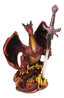 Ruth Thompson Red Fire Wrath Blade Dragon Statue With Letter Opener Sword Decor