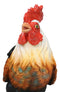 Rustic Western Country Farm White Breasted Chicken Rooster Figurine