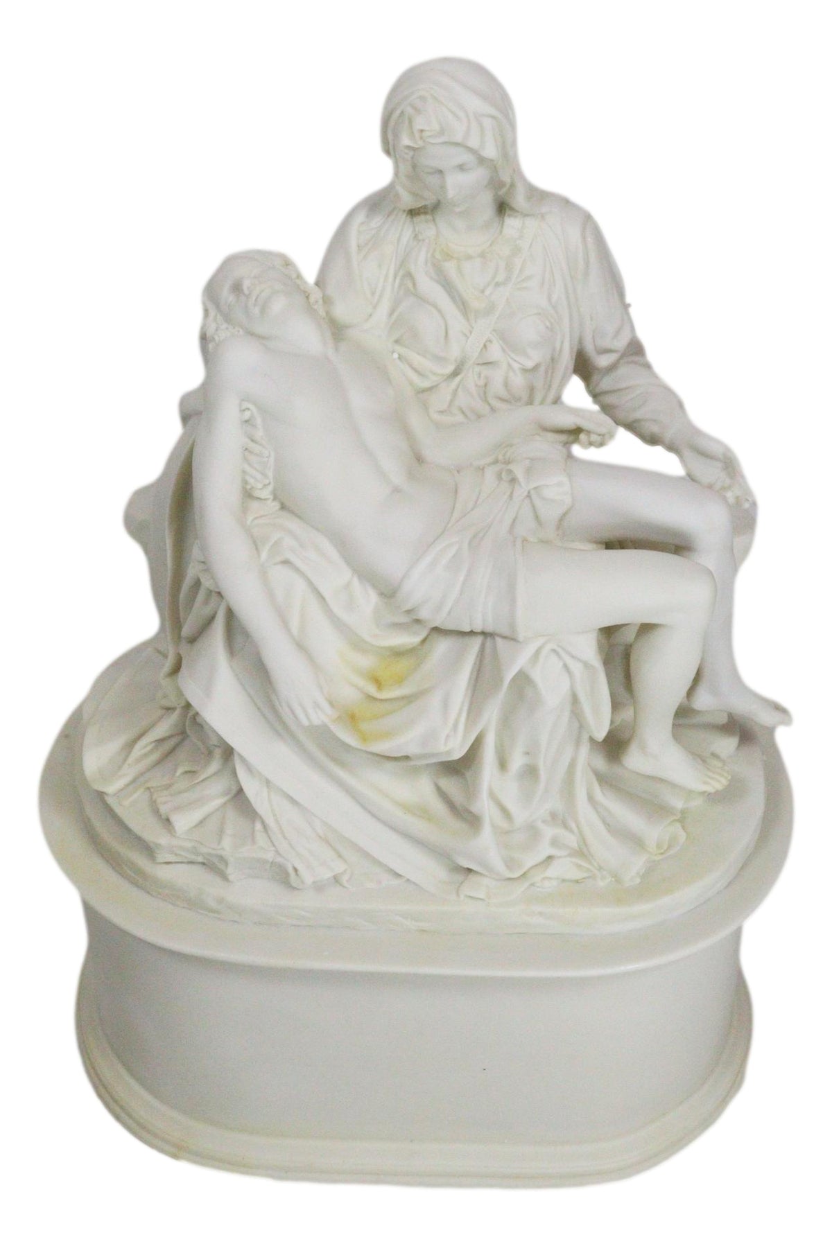 Ebros Gift White Catholic La Pieta Cremation Urn Devotional Figurine 14.75"Tall 300 Cubic Inches Capacity Bottom Load Feature - Ebros Gift
