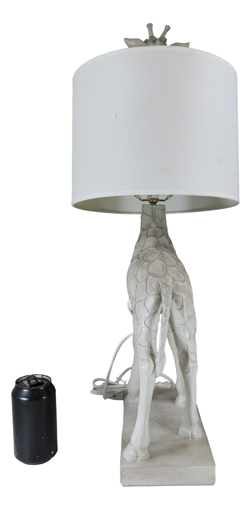 Whimsical Peeking Safari Giraffe Chic Bedside Table Lamp With Fabric Shade 27"H