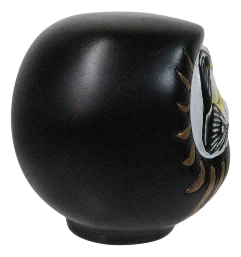 Black Talisman of Stability Japanese Zen Daruma Figurine With Unpainted Eyes
