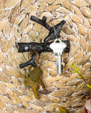 Set of 2 Cast Iron Rustic Bird Perching On Twig Branches 2-Pegs Wall Hooks
