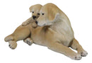 Realistic Adorable Labrador Puppy Dog Cuddling with Its Mother Family Figurine