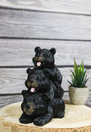 Cabin Companion Playful Black Bear Totem Figurine 3 Stacked Bears Wildlife