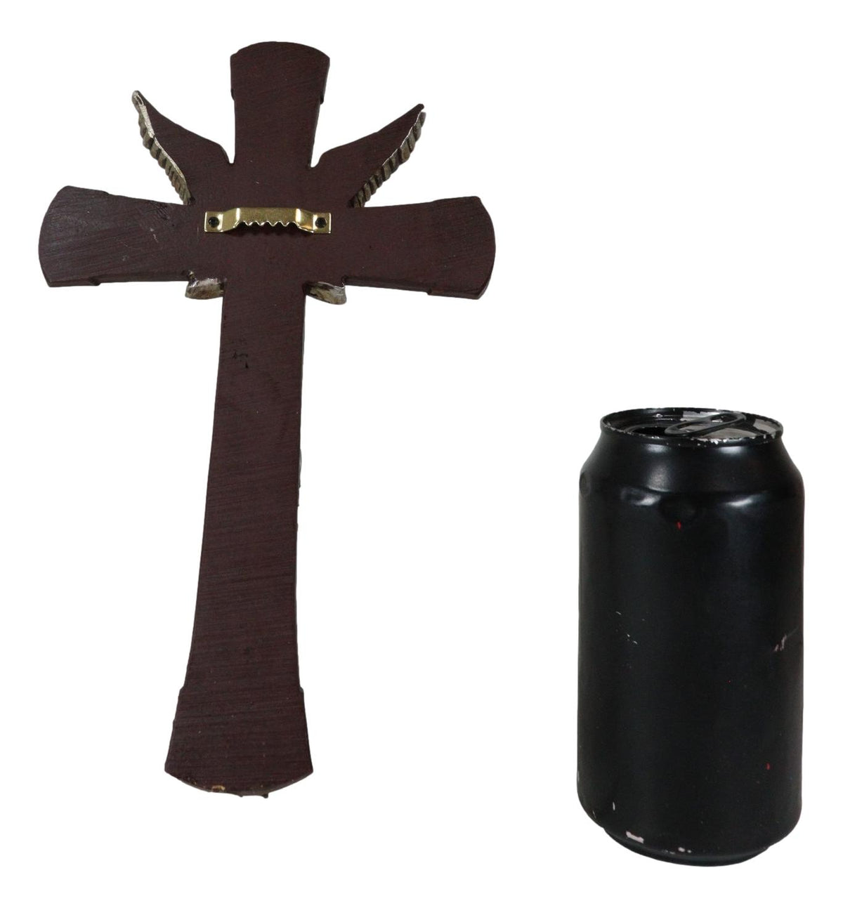 Western Boho Chic Turquoise Heart Angel Wings Tooled Floral Leather Wall Cross - Ebros Gift