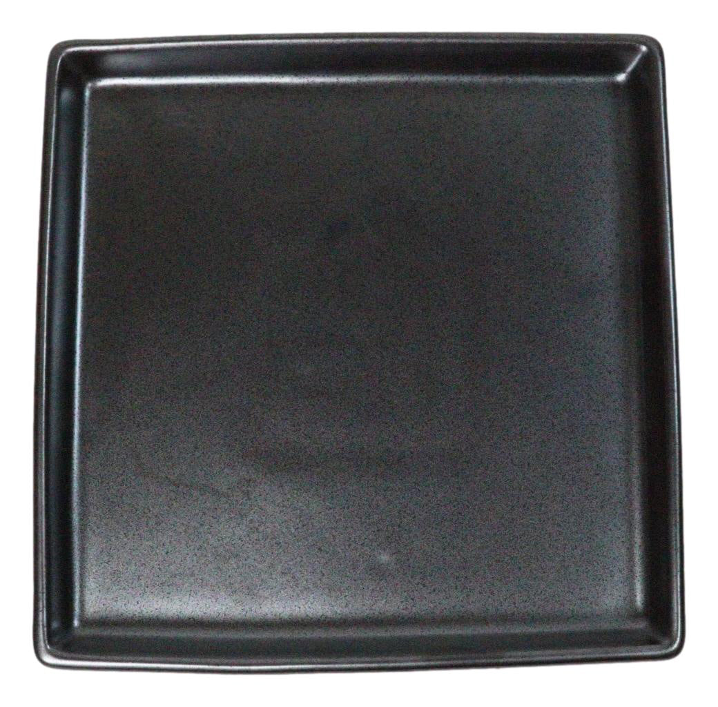Pack Of 6 Iron Black Tetsu Kesho Ceramic Square Appetizer Salad Plates 6.25" L