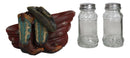 Western Cowboy Faux Leather Boots With Hat And Scarf Salt Pepper Shakers Set