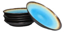 Pack Of 6 Blue Sky Aozora Kannyu Wavy Round Pasta Entree Dinner Plates 9.5"D