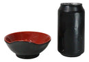 Pack Of 6 Red And Black Melamine Small Soup Salad Rice Bowls With Handle 5"L