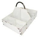 White Vintage Distressed Metal 8 Divided Section Seeding Tray Planter Pot 14"L