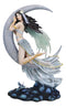 Celestial Dream Voyage Crescent Moon Lullaby Fairy Floating On Clouds Statue