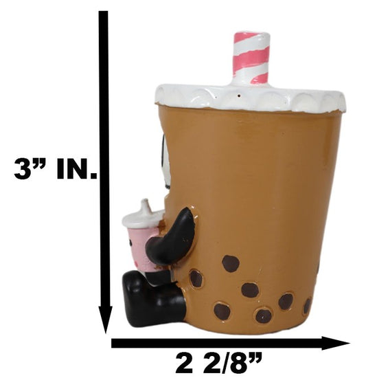 Furrybones Bobby The Bubble Tea Drink Boba Pearls Skeleton Furry Bone Figurine - Ebros Gift