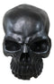 Graveyard Gothic Memento Mori Giant Oversized Sinister Black Skull Statue 23"L