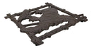 Rustic Western Native Indian Warrior End Of Trail Cast Iron Wall Trivet Decor