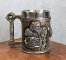 Norse Viking Berserker Warrior With Wolf Shield And Axe Coffee Tankard Mug 16oz