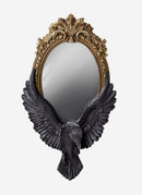 Gothic Golden Baroque Style Raven's Gaze Decorative Vanity Wall Hanging Mirror
