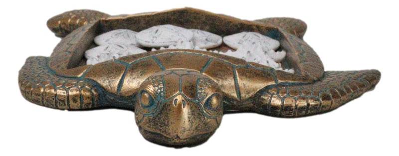 Marine Coastal Faux Bronze Sea Turtle Sand Dollars Starfishes Tic Tac Toe Set