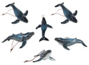 Set Of 6 Nautical Blue Humpback Whales Ocean Marine Wall Decor Tree Ornaments